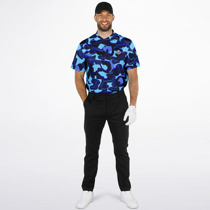 Camo - Blade Collar Polo Shirt (LightBlue)