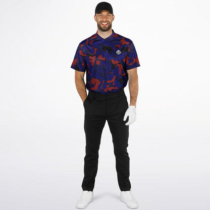 Camo - Blade Collar Polo Shirt (BlueRed)