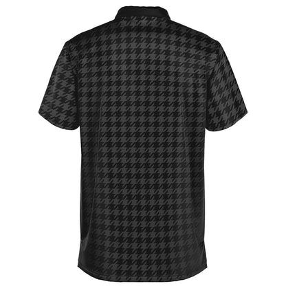Houndstooth Pattern - Men's Polo Shirt - BlackGray