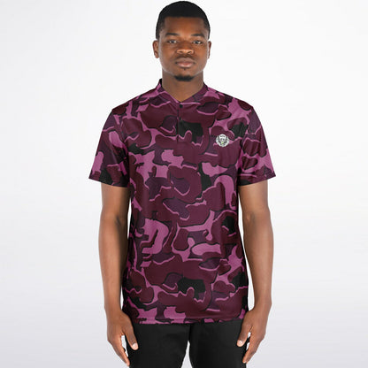 Camo - Blade Collar Polo Shirt (Burgandy)