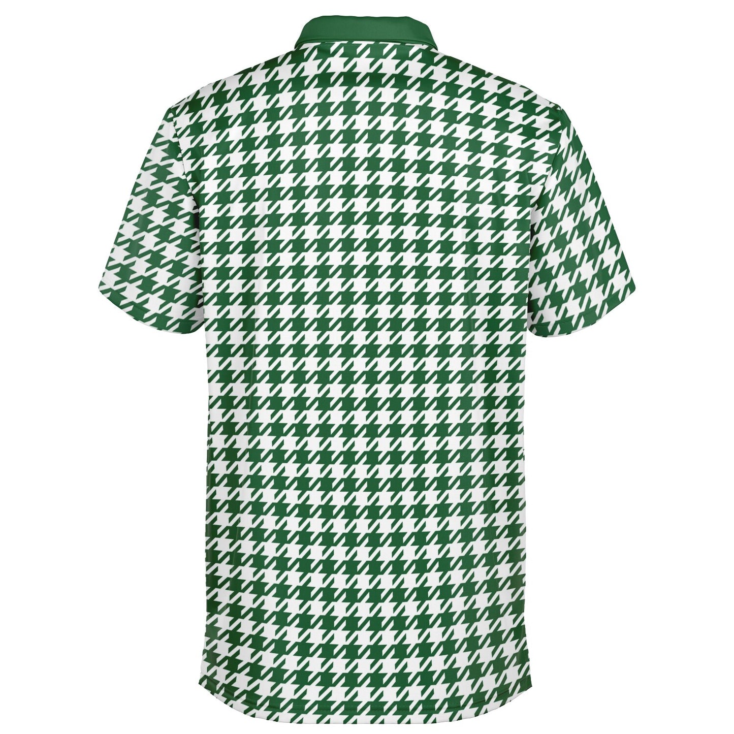 Houndstooth Pattern - Men's Polo Shirt - Green wLogo