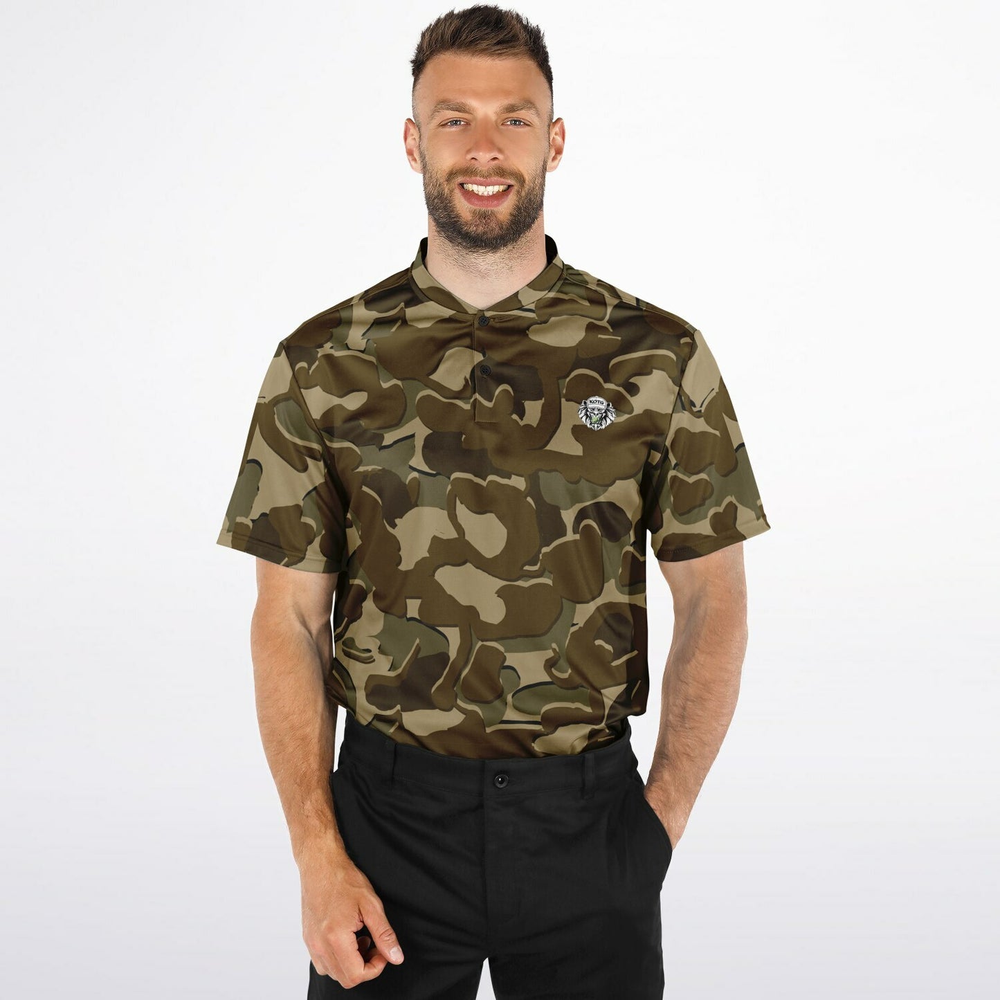 Camo - Blade Collar Polo Shirt (Browns)