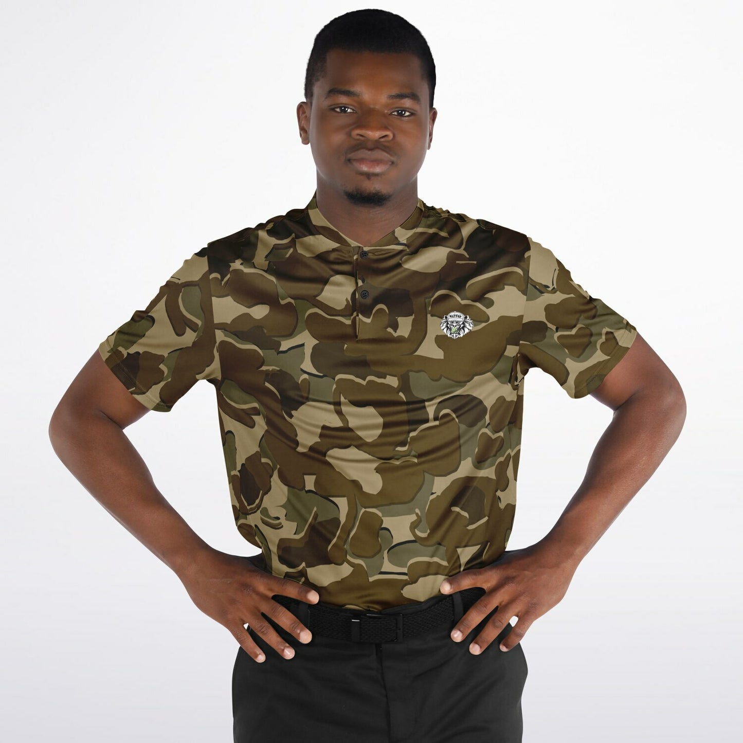 Camo - Blade Collar Polo Shirt (Browns)