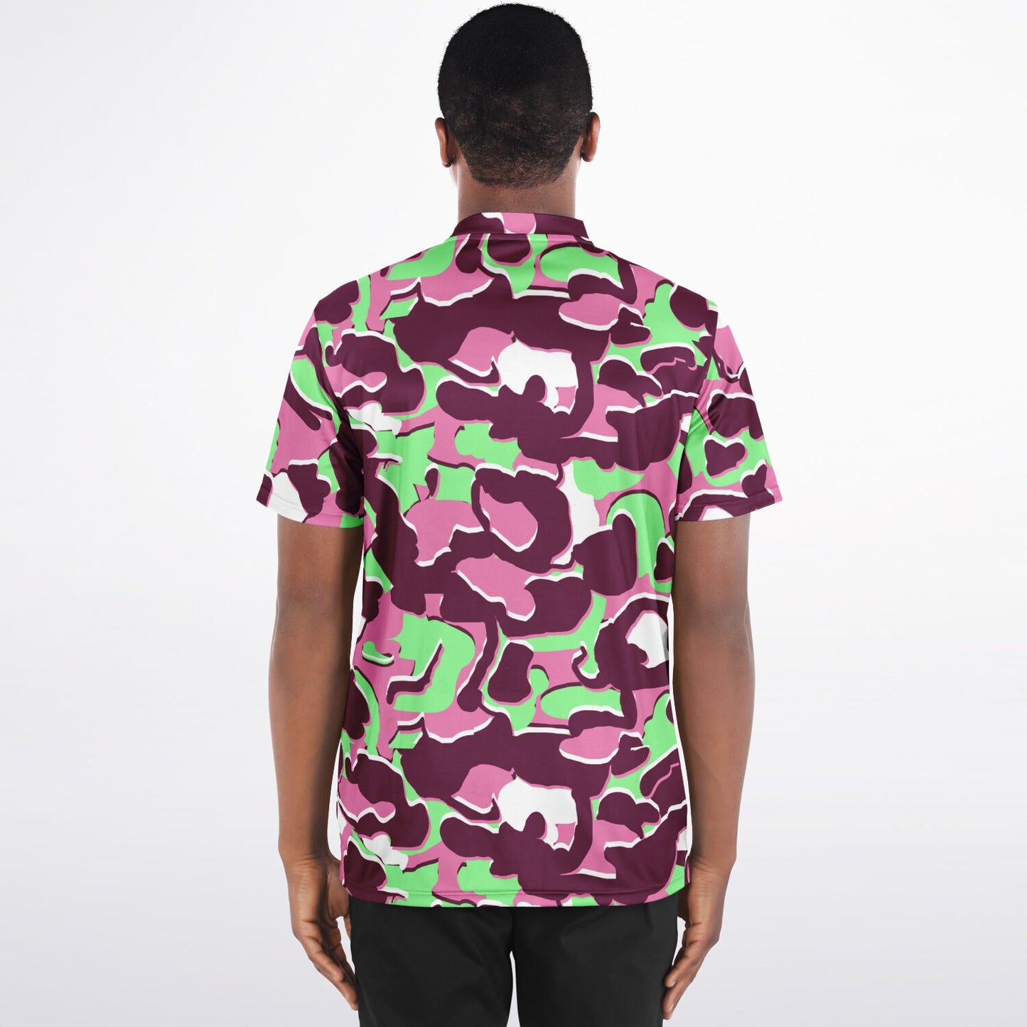 Camo - Blade Collar Polo Shirt (PinkMintGreen)