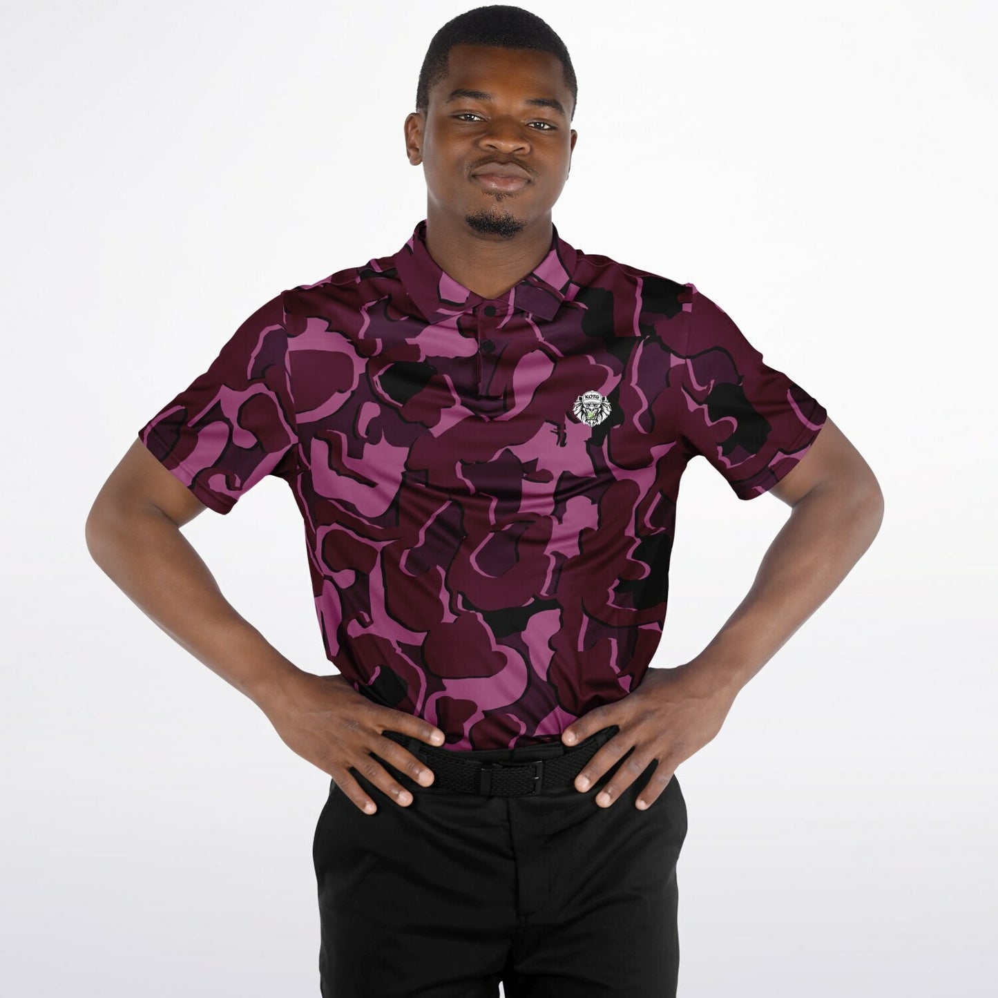 Camo - Polo Shirt - (Burgandy)